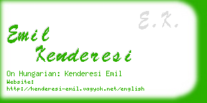 emil kenderesi business card